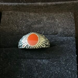 Silver Ring with Orange Stone